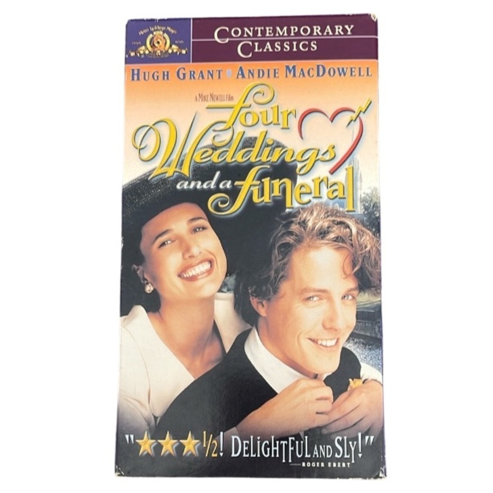 6/$25 VHS Four Weddings and a Funeral Romantic Comedy 1993 MGM Grant MacDowell
